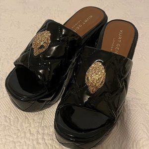 Kurt Geiger Black Platform Slides